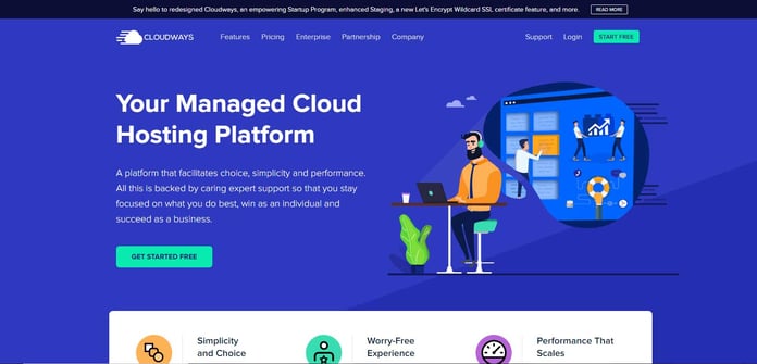 Screenshot of Cloudways cloud hosting website Screenshot of Cloudways cloud hosting website