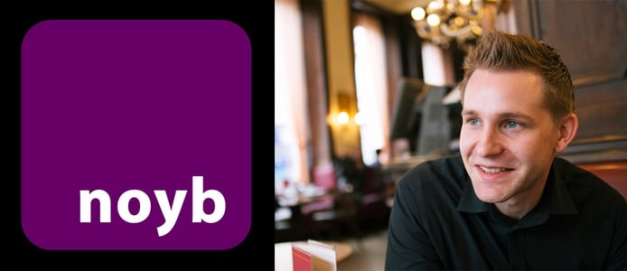 noyb Founder Max Schrems and company logo noyb Founder Max Schrems and company logo