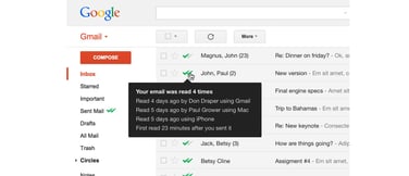 Screenshot of the Mailtrack extension in action