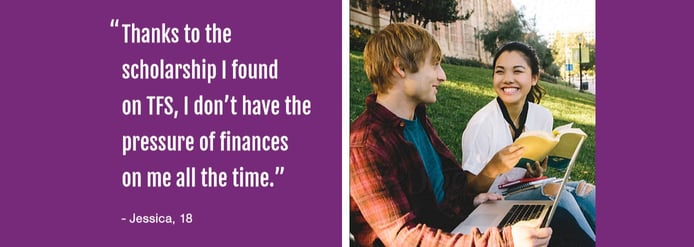 Photo of student with quote expressing a positive user experience Photo of student with quote expressing a positive user experience