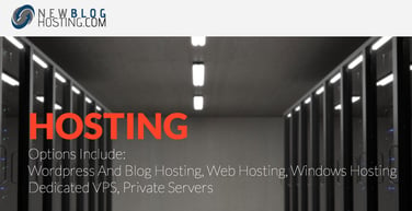 Screenshot of New Blog Hosting homepage