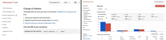 Screenshots of Google Webmaster Tools for new address and sitemaps Screenshots of Google Webmaster Tools for new address and sitemaps