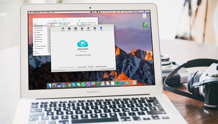 Photo of pCloud running on a laptop