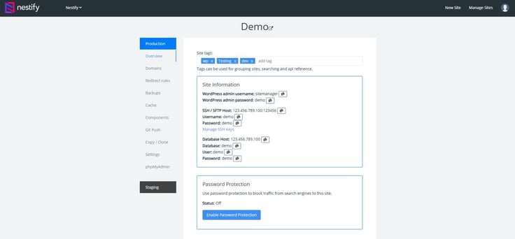 Screenshot of Nestify's dashboard Screenshot of Nestify's dashboard