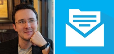 Founder Christian Genco and Fileinbox logo