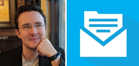 Founder Christian Genco and Fileinbox logo