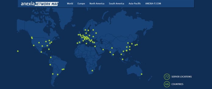 Anexia's network map Anexia's network map
