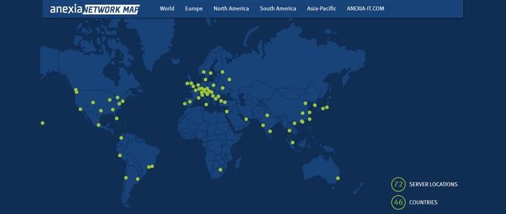 Anexia's network map Anexia's network map