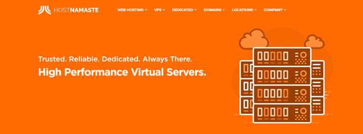 Screenshot of HostNamaste banner
