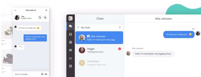 Screenshot of LiveChat example customer service interaction Screenshot of LiveChat example customer service interaction