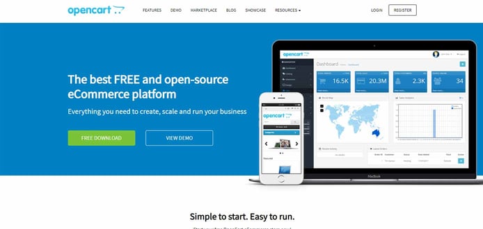 Screenshot of OpenCart