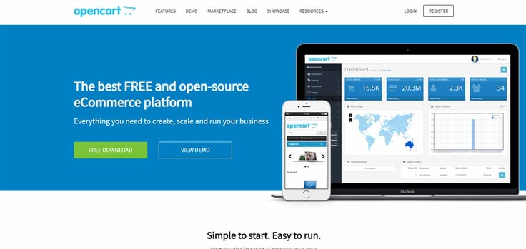 Screenshot of OpenCart