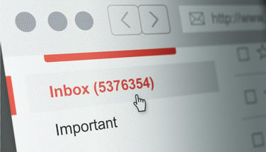 Photo illustration of email inbox