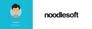 Chief Noodler Paul Kim and Noodlesoft logo