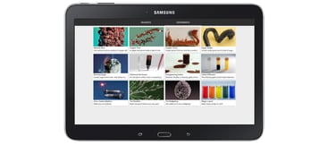 Experiment list on an Android tablet