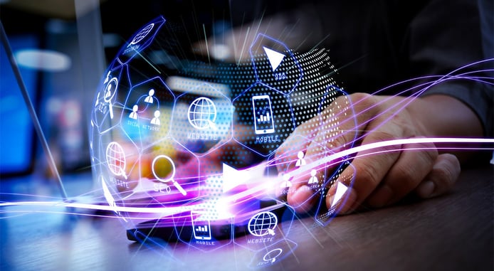 Online marketing globe Online marketing globe