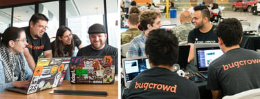 Photo collage of the Bugcrowd team