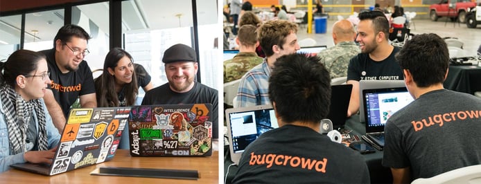 Photo collage of the Bugcrowd team Photo collage of the Bugcrowd team