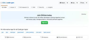 Code.gov GitHub repo