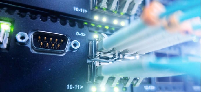 Image of wires going into a server Image of wires going into a server