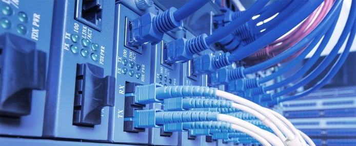 Image of cables going into a server Image of cables going into a server