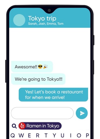 Screenshot of Fleksy app on mobile device