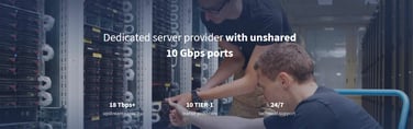 Dedicated server provider with unshared 10Gbps ports