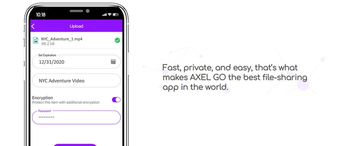 Fast, private, and easy: That's what makes AXEL GO the best file sharing app in the world. Fast, private, and easy: That's what makes AXEL GO the best file sharing app in the world.
