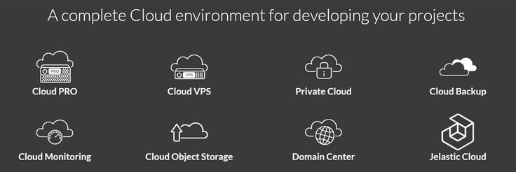 Screenshot of Aruba.it cloud environment