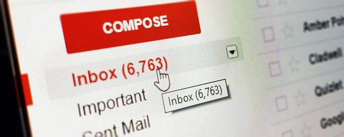 Image of an email inbox on a computer screen Image of an email inbox on a computer screen