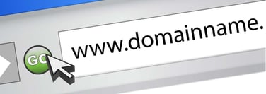 Illustration of entering a domain name