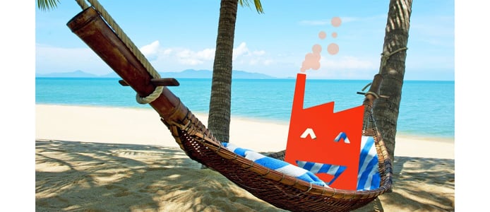 Sunny HQ logo on a hammock Sunny HQ logo on a hammock