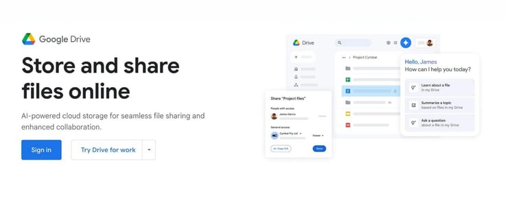 Screen shot of google drive