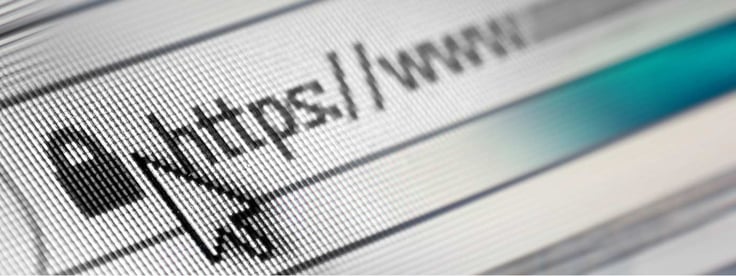 Closeup of URL bar showing HTTPS encryption