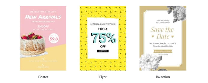 Examples of DesignCap templates Examples of DesignCap templates