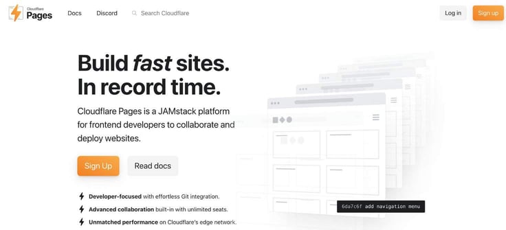 Cloudflare pages website screenshot