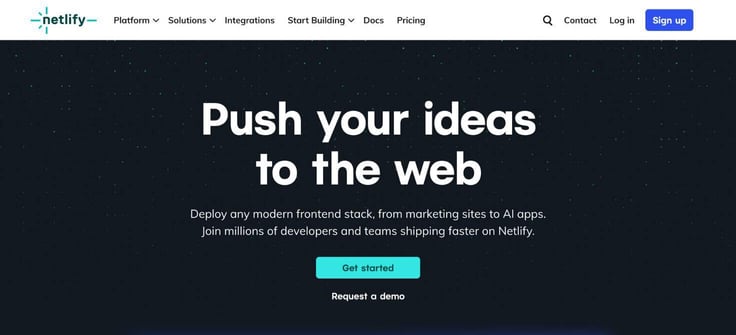 Netlify website screenshot