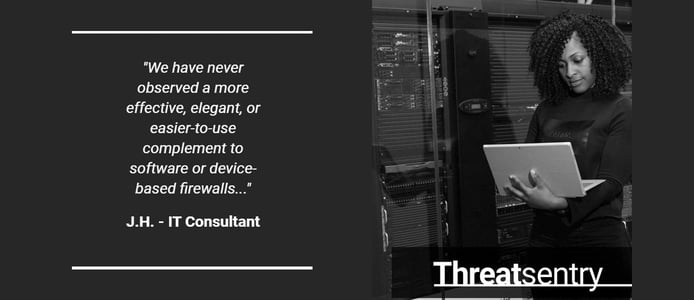 Quote from happy customer and shot of employee
