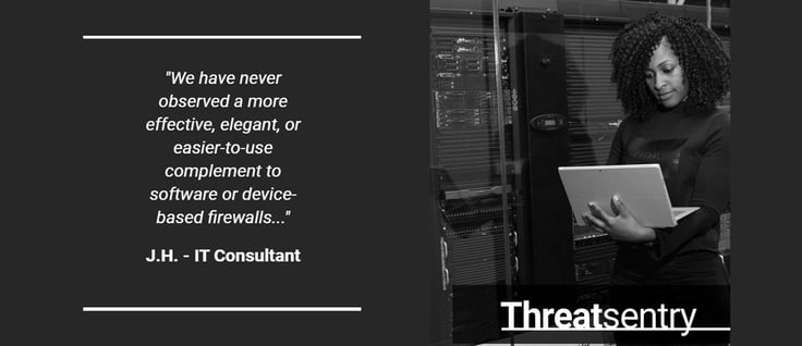 Quote from happy customer and shot of employee
