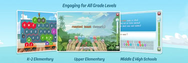 Illustrations of games for various grade levels