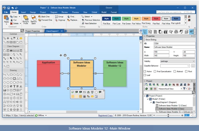 Screenshot of Software Ideas Modeler 12 - The Main Window Screenshot of Software Ideas Modeler 12 - The Main Window