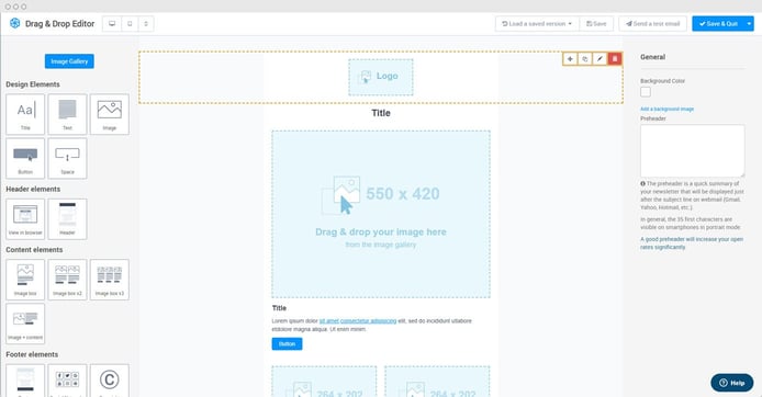 Drag-and-drop editor screenshot Drag-and-drop editor screenshot