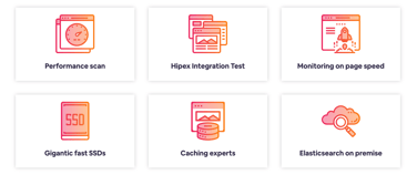 Screenshot of Hipex Magento services portfolio