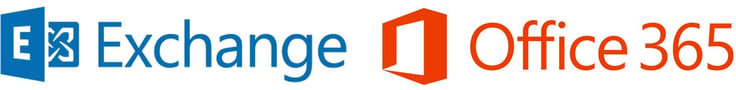 Microsoft Exchange and Office 365 logos Microsoft Exchange and Office 365 logos