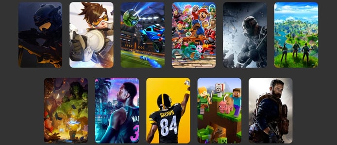 This image shows the covers of some of the games schools can select This image shows the covers of some of the games schools can select