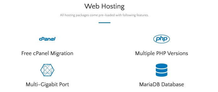 Screenshot of Host Mayo included features Screenshot of Host Mayo included features