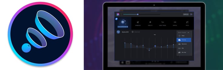 Collage of Boom 3D logo and interface