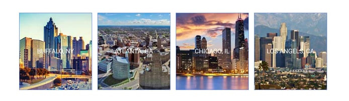 Images of Medha Hosting's datacenter locations in the U.S.