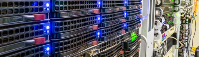 Image of multiple servers in a rack Image of multiple servers in a rack