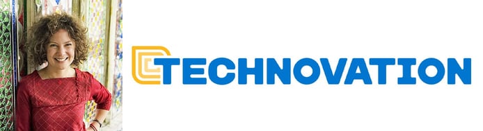 Headshot of Rebecca Anderson, Senior Director of Programs, and Technovation logo Headshot of Rebecca Anderson, Senior Director of Programs, and Technovation logo